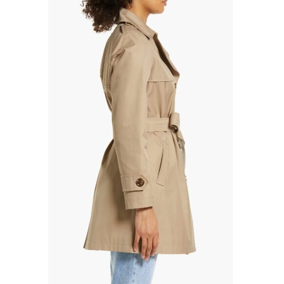 SAM EDELMAN Women's Trench Coat XL Beige Water Repellent NWT MISSING BELT - Picture 3 of 13
